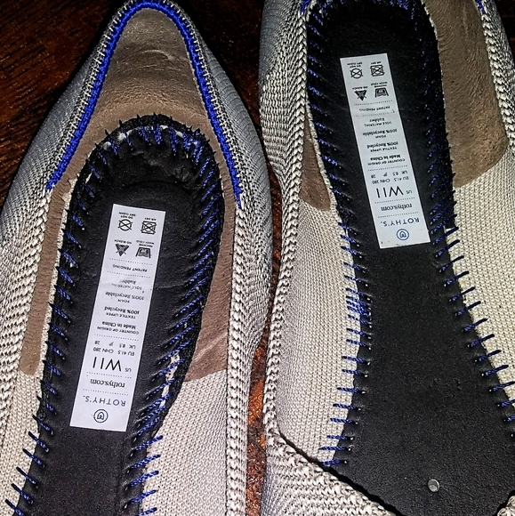 Rothy’s The Flat Round Toe Birdseye Flax Cream Comfort Ballet Flat NO INSOLES - Picture 5 of 9